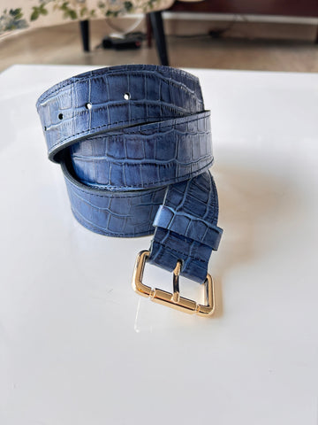 Cinturón Croco Azul